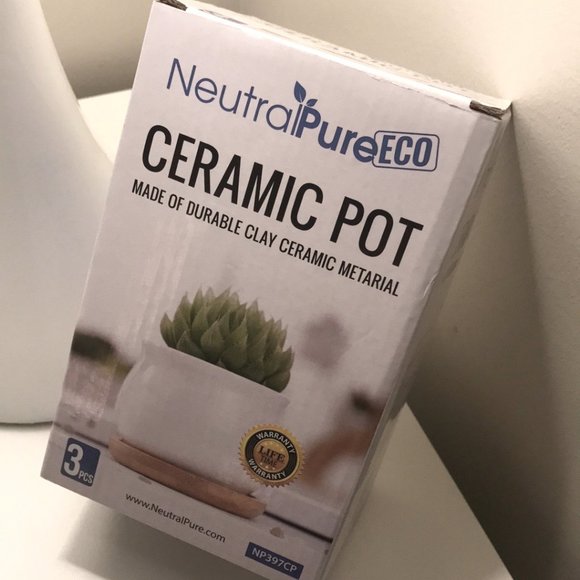 Box of 3 Pcs Ceramic Mini Planters - Picture 1 of 3